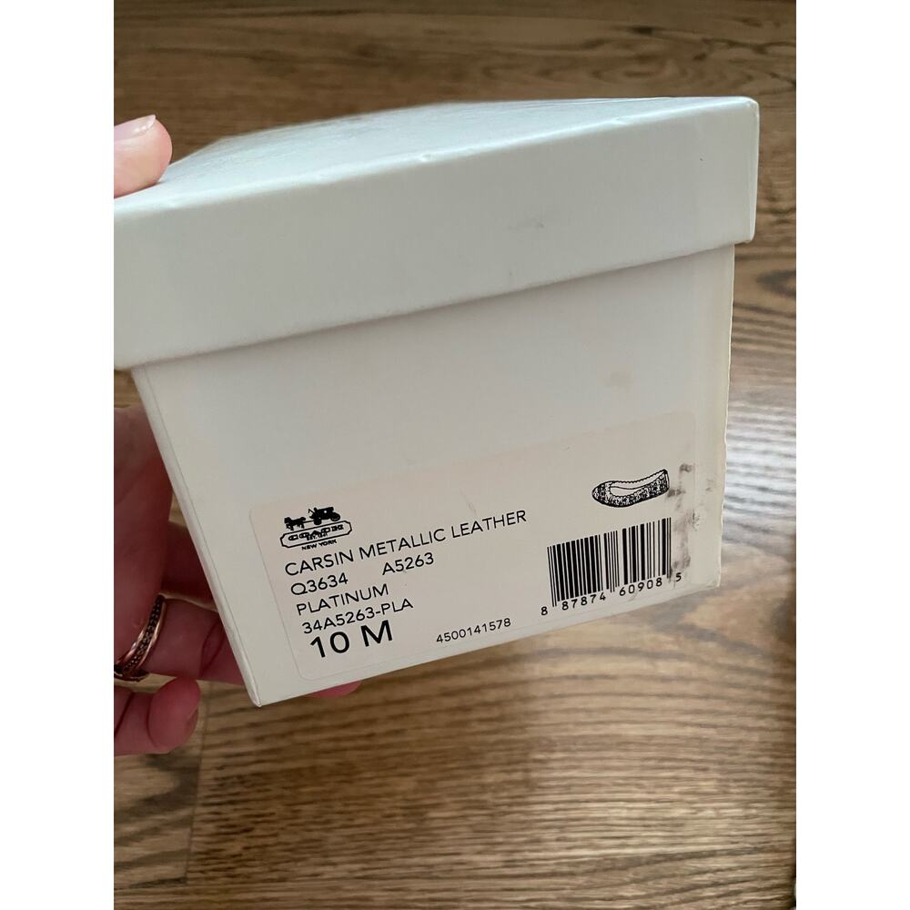 COACH Gold Metallic Ballet Leather Flats Size 10 - Picture 7 of 8